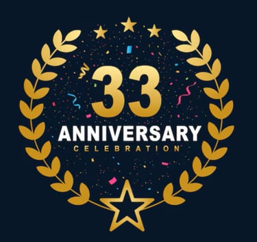 33rd year anniversary badge