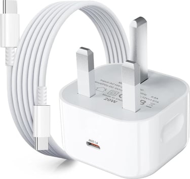 a white power corded to a usb charger