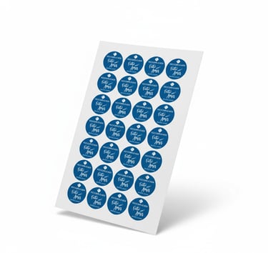 Cartela de adesivos personalizados