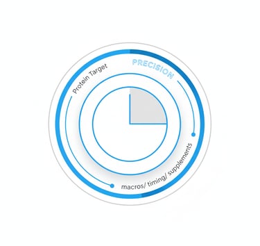 Plato 80/20 con dos anillos de progreso: proteína y precisión (macros/timing/suplementos)