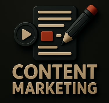 Document icon with pencil and chart representing content marketing strategy and blog creation