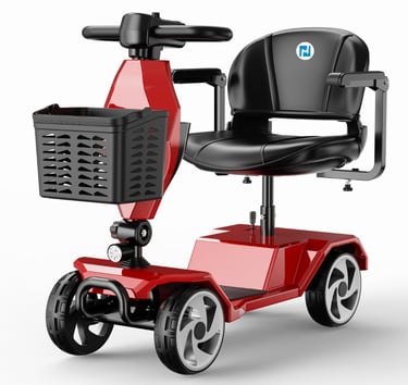 Large red XL mobility scooter with armrests