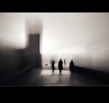 a group of people walking down a street