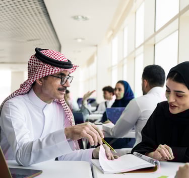 My Stay Company hotel partnership Saudi Arabia team discussing corporate hospitality solutions