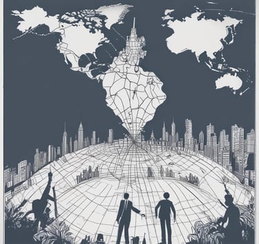 a man riding a skateboard down a street next to tall buildings