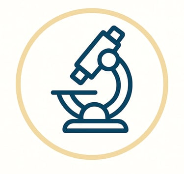 Ikon med mikroskop som representerar Revaliis forskning, evidens och medicinska expertpanel.