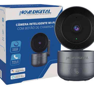Câmera De Segurança Wifi Inteligente Novadigital Cs-call 110V 220V