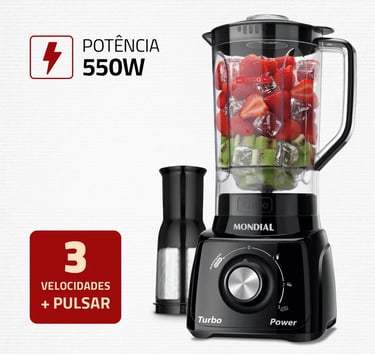 Liquidificador Turbo Power Mondial 550W - L-99 FB
