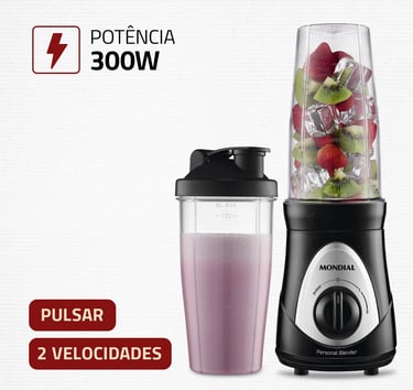 Personal Blender, Mondial Preto/prata 300W DG-01