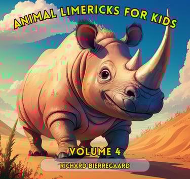 Limerick cover with a smiling rhino