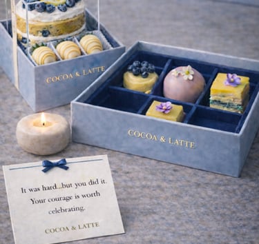 Elegant dessert gift box for celebrations and milestones