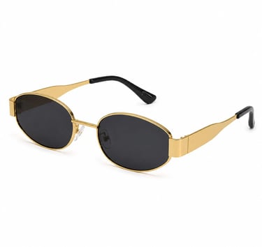 Luxury oval sunglasses with minimalist Pinterest aesthetic