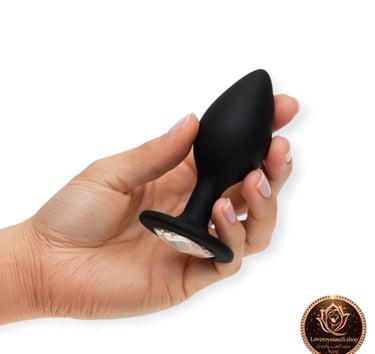 سدادة سيليكون سوداء ناعمة بقاعدة كريستال شفافة - متوفرة للدفع عند الاستلام بخصوصية تامة