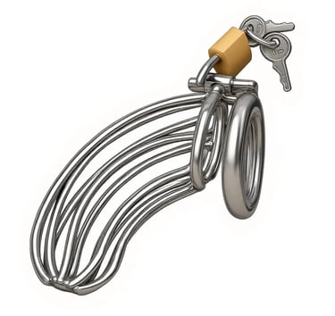 قفل العفة الرجالي المعدني مع قفل أمان وحلقة ثابتة تصميم قوي قابل للتعديل ألعاب زوجية 