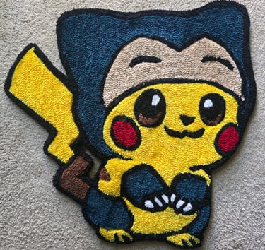 Pikachu in a Bulbasaur Costume Rug