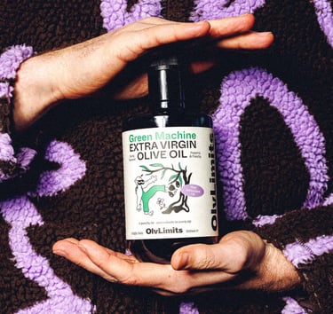 Green Machine extra virgin olive oil bottle 2025