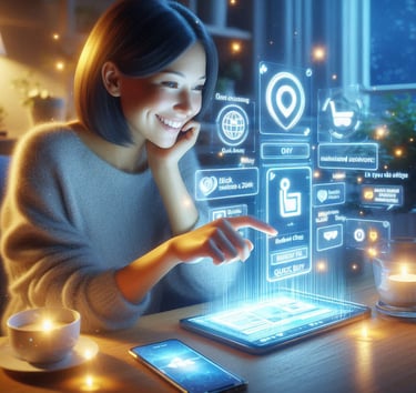 Una mujer descubriendo la importancia de las páginas web