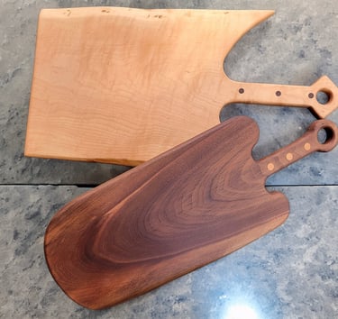 Two handmade cutting boards by J & D Ochoa Woodworking