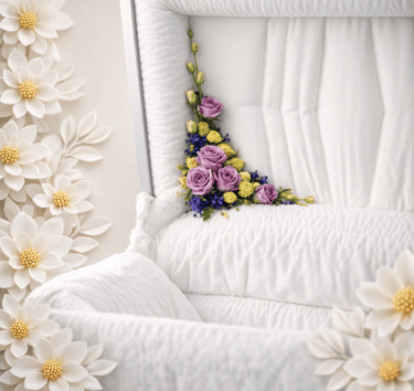 Blue and Yellow Casket Corner