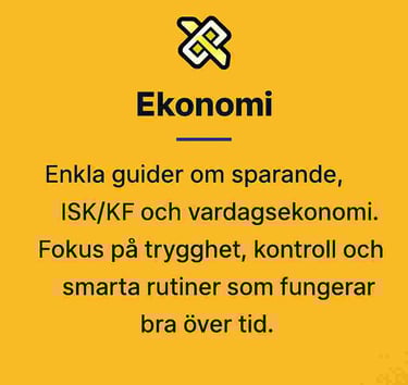 Ekonomi frontbild svart text orange bakgrund