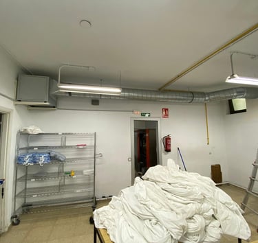 Sistema de ventilación en una lavanderia