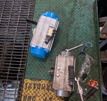Actuator for effluent valve/ overboard valve on Inert Gas Generator