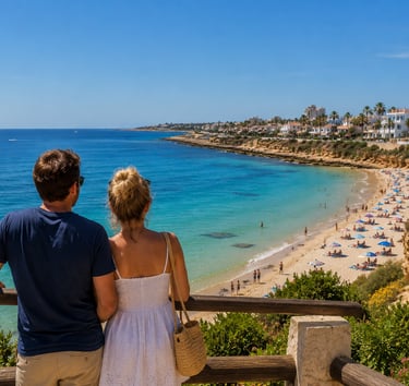 Couple looking out to sea