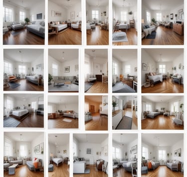 a man riding a skateboard down a street next to tall buildings