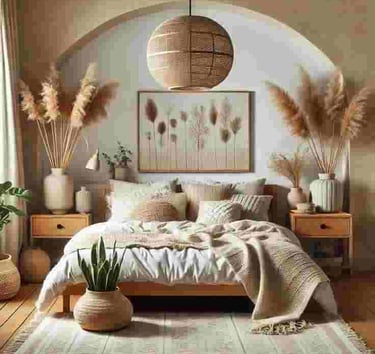Bohemian bedroom with colorful textiles, cozy layers, and artistic details Boho home décor inspo