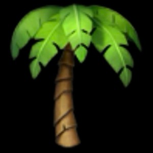 a palm tree with a palm tree in the background