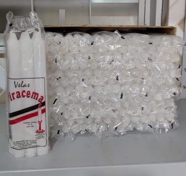 Vela numero 12, 20cm, 42gr, Branco.