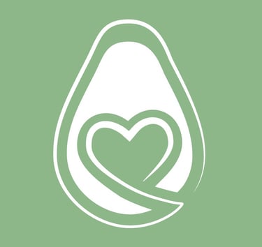 green company logo an avocado with a heart shaped pit