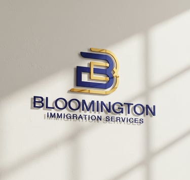 Bloomington logo on wall, interior signage- by Mantegh Studio