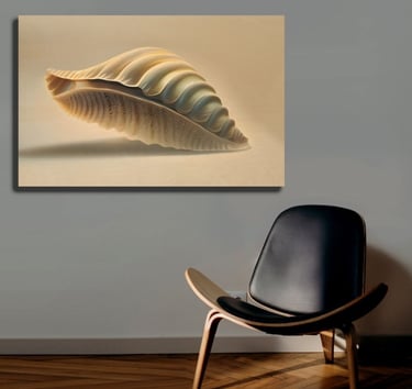 Abstract Seashell Print Modern Beach Decor