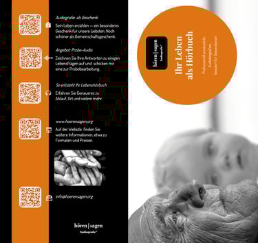 Flyer hören sagen Audiografie außen