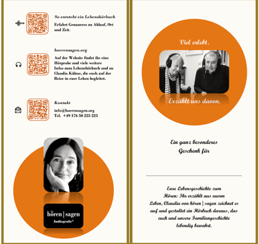 Geschenk-Faltkarte für ein Erzählduo