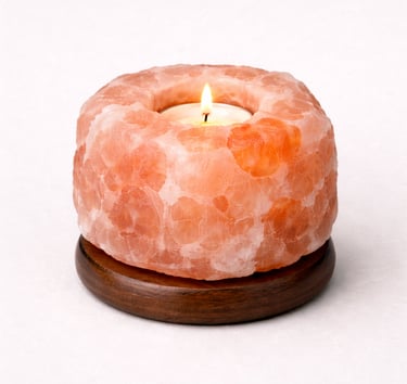 Natural Himalayan salt candle holder single hole crystal glow décor