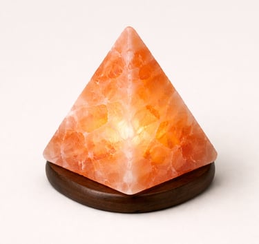 Pyramid shape Himalayan salt lamp geometric crystal lighting décor