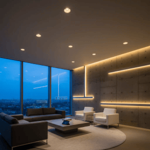 Installation d’éclairage intérieur moderne par BH Bruno Holin à Montvendre pour un rendu esthétique