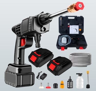 Lavadora Lava Jato Portátil Pressão 2 Baterias + Maleta