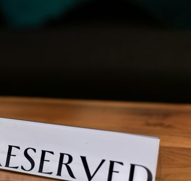 reserved sign on restaurant table. Facility Upgrades for Rentals with Timea Pokol