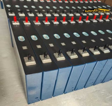 detail of LiFePO4 prismatic battery cells