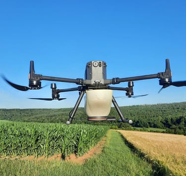 drone qui largue des trichogramme pour lutté contre la pyrale du maïs