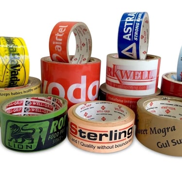 a variety of different colored tape tapes on a white background