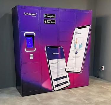 Armário airlocker azul duplo auxiliar empresa condominio locker armario inteligente entrega