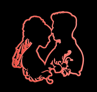 wedding couple wall art - glow in the dark