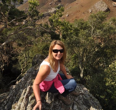 Tracey Billington at the Bushmans cave walk, Giants Castle, South Africa
