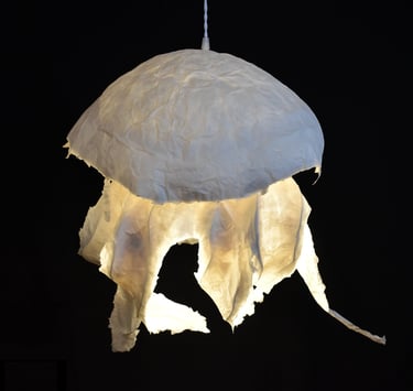 méduse géante sculpture lumineuse