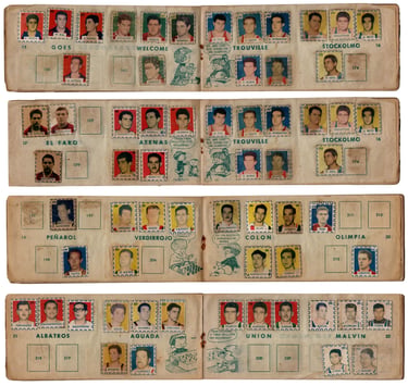 Inside basketball pages of Sellos Deportivos Sports Album 1959 Uruguay