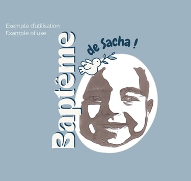 portrait bébé style pop art pour faire part baptême